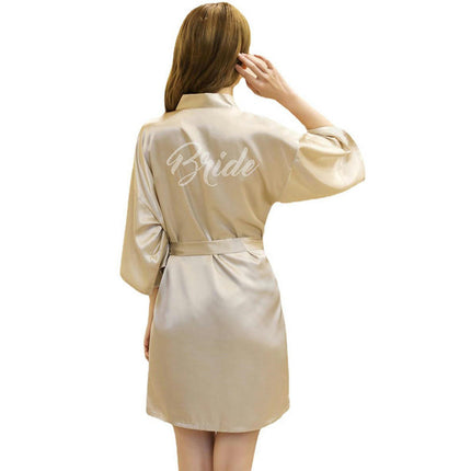 Women's Satin Robe Kimono Bathrobes for Bride Bridesmaid Wedding Party Robes-A1