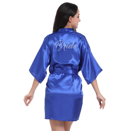 Women's Satin Robe Kimono Bathrobes for Bride Bridesmaid Wedding Party Robes-A1