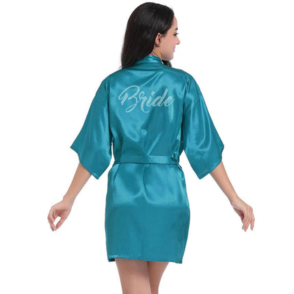 Women's Satin Robe Kimono Bathrobes for Bride Bridesmaid Wedding Party Robes-A1