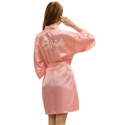 Women's Satin Robe Kimono Bathrobes for Bride Bridesmaid Wedding Party Robes-A1