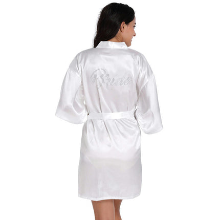 Women's Satin Robe Kimono Bathrobes for Bride Bridesmaid Wedding Party Robes-A1