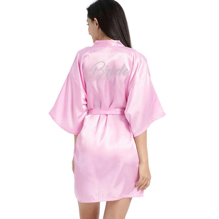 Women's Satin Robe Kimono Bathrobes for Bride Bridesmaid Wedding Party Robes-A1