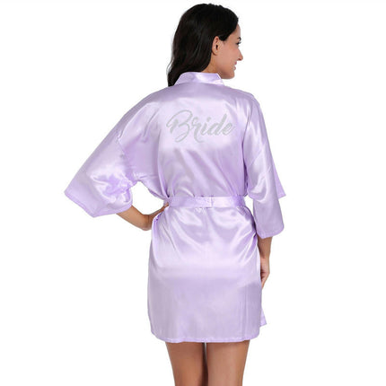 Women's Satin Robe Kimono Bathrobes for Bride Bridesmaid Wedding Party Robes-A1