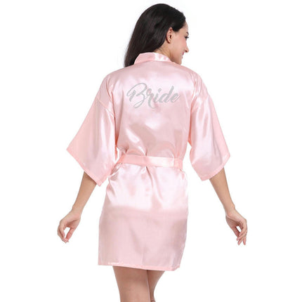 Women's Satin Robe Kimono Bathrobes for Bride Bridesmaid Wedding Party Robes-A1