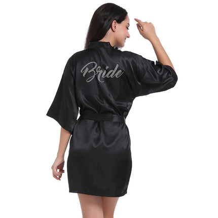 Women's Satin Robe Kimono Bathrobes for Bride Bridesmaid Wedding Party Robes-A1