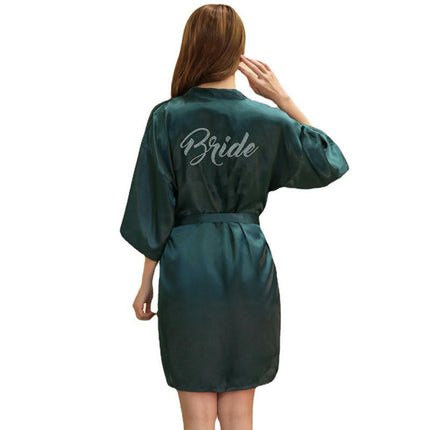 Women's Satin Robe Kimono Bathrobes for Bride Bridesmaid Wedding Party Robes-A1