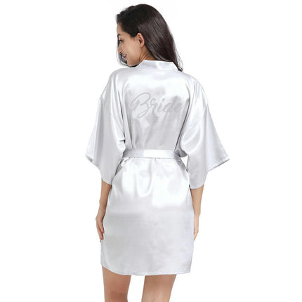 Women's Satin Robe Kimono Bathrobes for Bride Bridesmaid Wedding Party Robes-A1