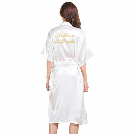 Women's Satin Long Robe Kimono Bathrobes for Bride Bridesmaid Wedding Party Robes