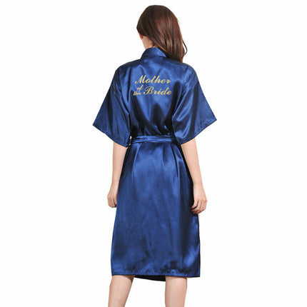 Women's Satin Long Robe Kimono Bathrobes for Bride Bridesmaid Wedding Party Robes