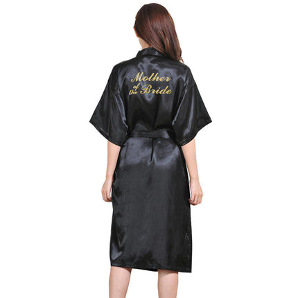 Women's Satin Long Robe Kimono Bathrobes for Bride Bridesmaid Wedding Party Robes