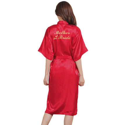 Women's Satin Long Robe Kimono Bathrobes for Bride Bridesmaid Wedding Party Robes