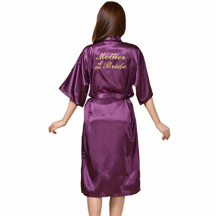 Women's Satin Long Robe Kimono Bathrobes for Bride Bridesmaid Wedding Party Robes