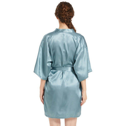 Women's Satin Robe Kimono Bathrobes for Bride Bridesmaid Wedding Party Robes-A2