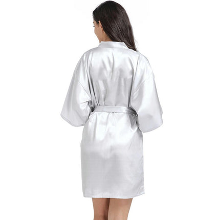 Women's Satin Robe Kimono Bathrobes for Bride Bridesmaid Wedding Party Robes-A2