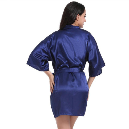 Women's Satin Robe Kimono Bathrobes for Bride Bridesmaid Wedding Party Robes-A2