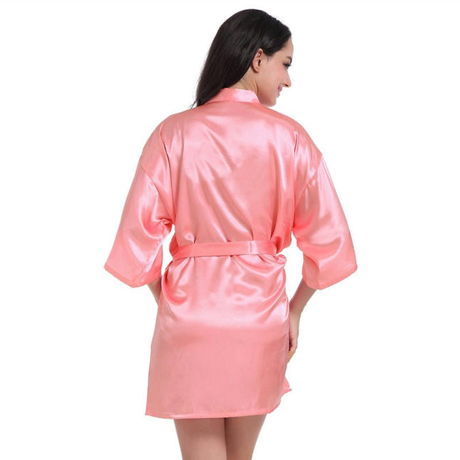 Women's Satin Robe Kimono Bathrobes for Bride Bridesmaid Wedding Party Robes-A2