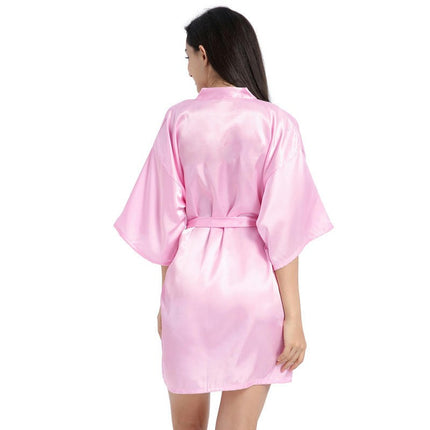 Women's Satin Robe Kimono Bathrobes for Bride Bridesmaid Wedding Party Robes-A2