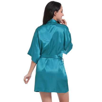 Women's Satin Robe Kimono Bathrobes for Bride Bridesmaid Wedding Party Robes-A2