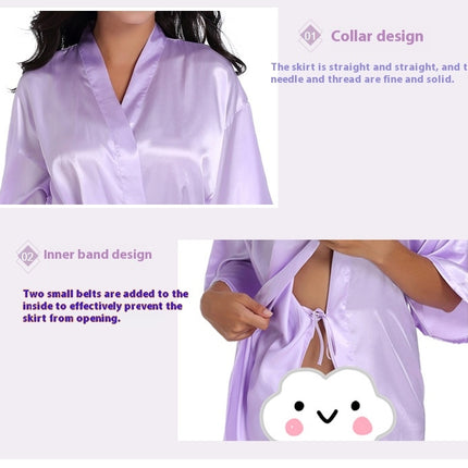 Women's Satin Robe Kimono Bathrobes for Bride Bridesmaid Wedding Party Robes-A2