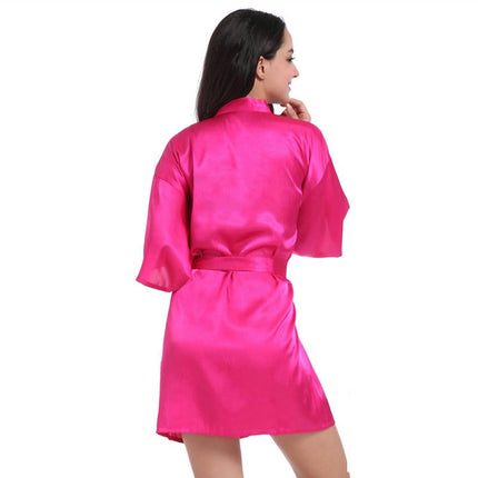 Women's Satin Robe Kimono Bathrobes for Bride Bridesmaid Wedding Party Robes-A2