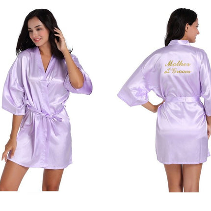 Women's Satin Robe Kimono Bathrobes for Bride Bridesmaid Wedding Party Robes-A2