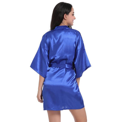 Women's Satin Robe Kimono Bathrobes for Bride Bridesmaid Wedding Party Robes-A2