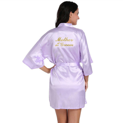 Women's Satin Robe Kimono Bathrobes for Bride Bridesmaid Wedding Party Robes-A3