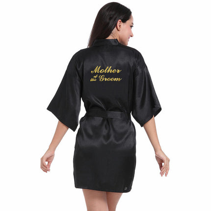 Women's Satin Robe Kimono Bathrobes for Bride Bridesmaid Wedding Party Robes-A3