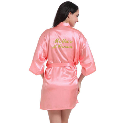 Women's Satin Robe Kimono Bathrobes for Bride Bridesmaid Wedding Party Robes-A3