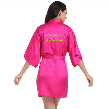 Women's Satin Robe Kimono Bathrobes for Bride Bridesmaid Wedding Party Robes-A3