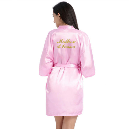 Women's Satin Robe Kimono Bathrobes for Bride Bridesmaid Wedding Party Robes-A3