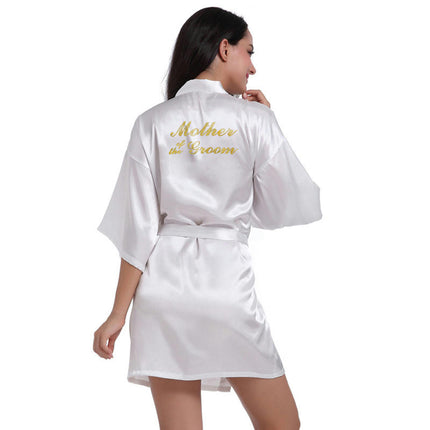 Women's Satin Robe Kimono Bathrobes for Bride Bridesmaid Wedding Party Robes-A3