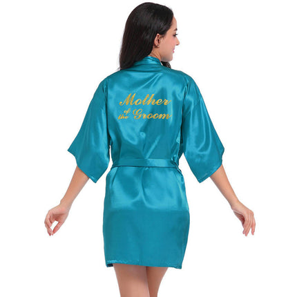 Women's Satin Robe Kimono Bathrobes for Bride Bridesmaid Wedding Party Robes-A3