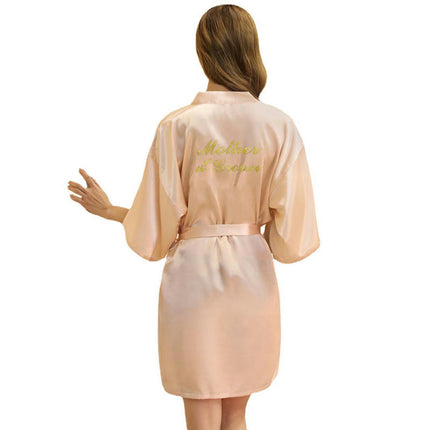 Women's Satin Robe Kimono Bathrobes for Bride Bridesmaid Wedding Party Robes-A3