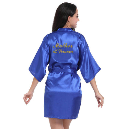 Women's Satin Robe Kimono Bathrobes for Bride Bridesmaid Wedding Party Robes-A3