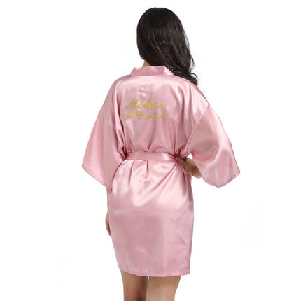 Women's Satin Robe Kimono Bathrobes for Bride Bridesmaid Wedding Party Robes-A3