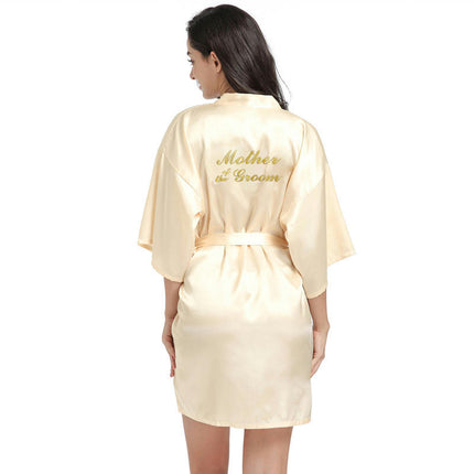 Women's Satin Robe Kimono Bathrobes for Bride Bridesmaid Wedding Party Robes-A3