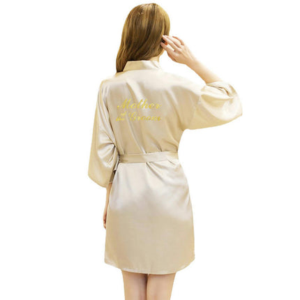 Women's Satin Robe Kimono Bathrobes for Bride Bridesmaid Wedding Party Robes-A3