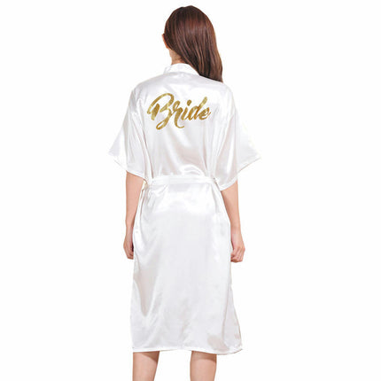 Women's Satin Kimono Robes Bridesmaid Wedding Robes Silky Long Bathrobes