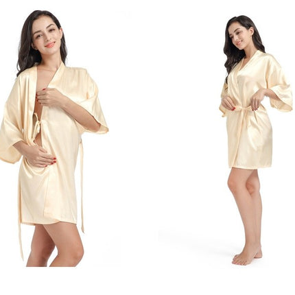 Women's Satin Kimono Robes Party Robes Silky Bathrobes