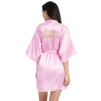 Women's Satin Robe Kimono Bathrobes for Bride Bridesmaid Wedding Party Robes-A5