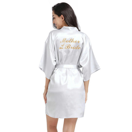 Women's Satin Robe Kimono Bathrobes for Bride Bridesmaid Wedding Party Robes-A5