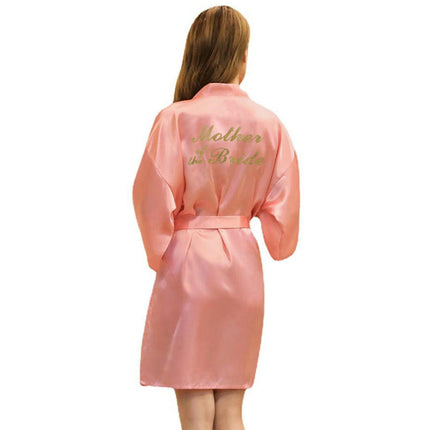 Women's Satin Robe Kimono Bathrobes for Bride Bridesmaid Wedding Party Robes-A5