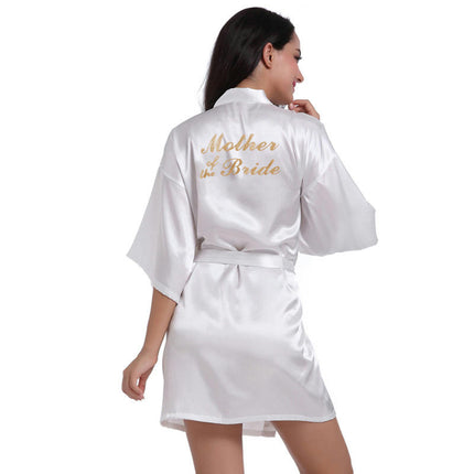 Women's Satin Robe Kimono Bathrobes for Bride Bridesmaid Wedding Party Robes-A5