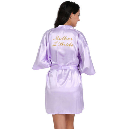 Women's Satin Robe Kimono Bathrobes for Bride Bridesmaid Wedding Party Robes-A5