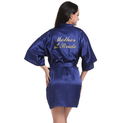 Women's Satin Robe Kimono Bathrobes for Bride Bridesmaid Wedding Party Robes-A5