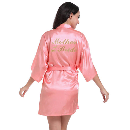 Women's Satin Robe Kimono Bathrobes for Bride Bridesmaid Wedding Party Robes-A5