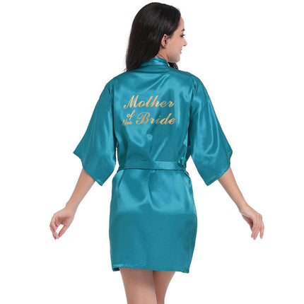 Women's Satin Robe Kimono Bathrobes for Bride Bridesmaid Wedding Party Robes-A5