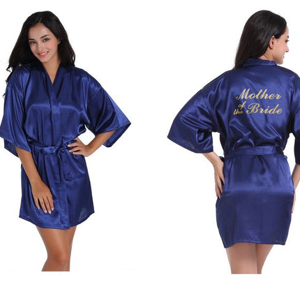 Women's Satin Robe Kimono Bathrobes for Bride Bridesmaid Wedding Party Robes-A5