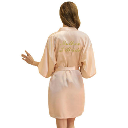 Women's Satin Robe Kimono Bathrobes for Bride Bridesmaid Wedding Party Robes-A5